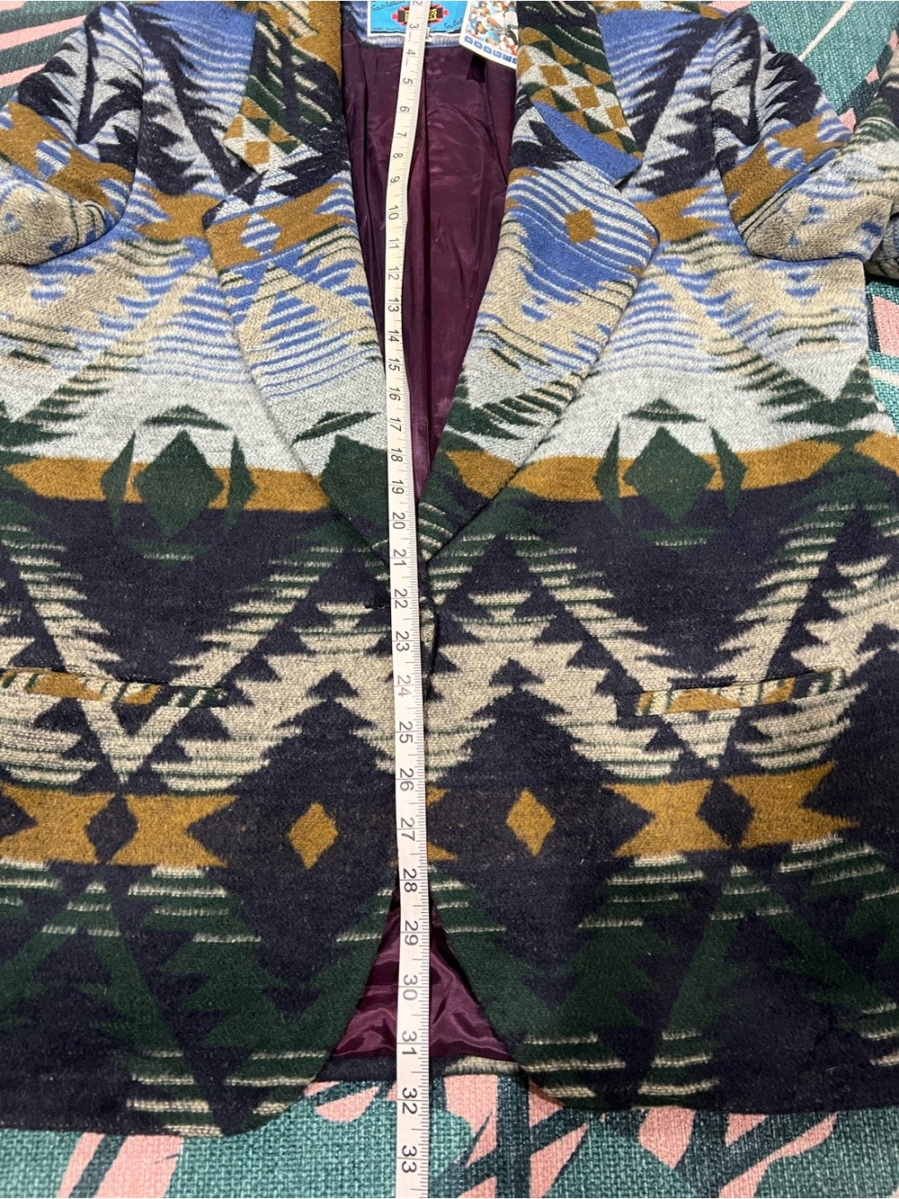 Vintage Maurizio Ramani SW Brushed Wool Blend Lined Blazer w Indian Head Nickel - Picture 12 of 13